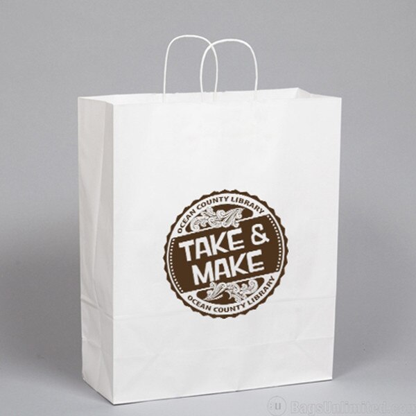 White Kraft Paper Custom PRINTED Sh